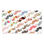 Funny Girly  Colourful Patterns Moustaches Business Card