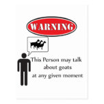 Funny Goat Warning Postcard