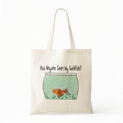 Funny Goldfish and Bowl Canvas Bags by ProfessionalDesigns