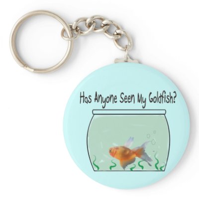 Funny Goldfish and Bowl Keychains by ProfessionalDesigns