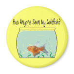 Funny Goldfish and Bowl magnets