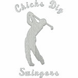 Funny Golf Chicks Dig Swingers Embroidered Polo Shirt