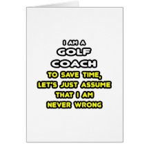 Funny Golf Coach T-Shirts and Gifts Cards