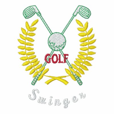 Funny Golf Logo Swinger Embroidered Polo Shirt by Golf_TShirt