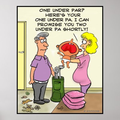 Funny Golf Poster - Two Under Par by bad_Onions