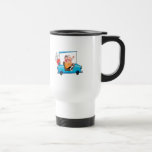 funny golfer in golf cart coffee mugs