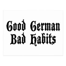 Funny Good German Bad Habits Postcards