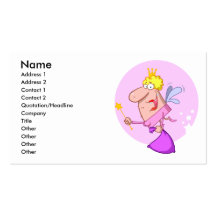 funny goofy fairy godmother cartoon character business card