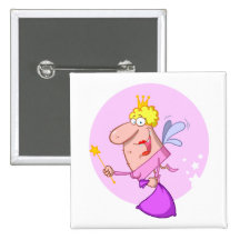 funny goofy fairy godmother cartoon character pinback button