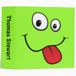 Funny goofy smiley sticking out his tongue binder