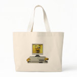 funny goofy winking computer tote bag