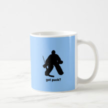 Funny got puck hockey coffee mugs