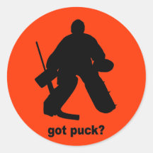 Funny got puck hockey sticker