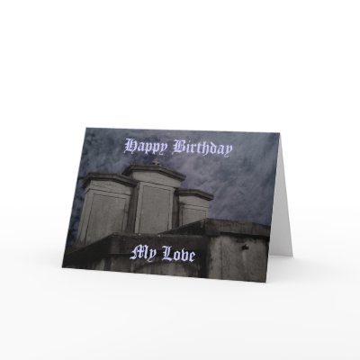 Funny Gothic cemetery Birthday Cards by TheHopefulRomantic