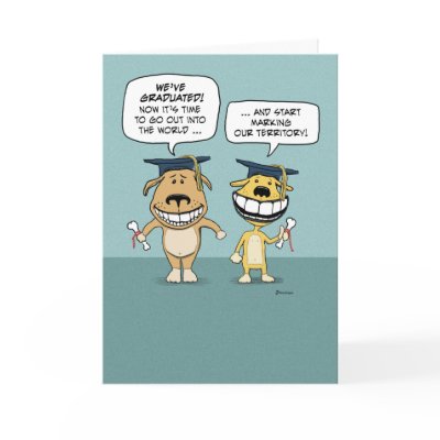 Funny graduation card: Dog Graduates by chuckink