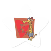 funny graffiti giraffe cartoon star stickers