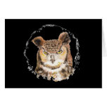 Funny Great Horned Owl Peeking at You Greeting Card