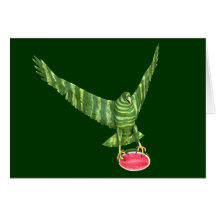 Funny Green Bald Eagle Card