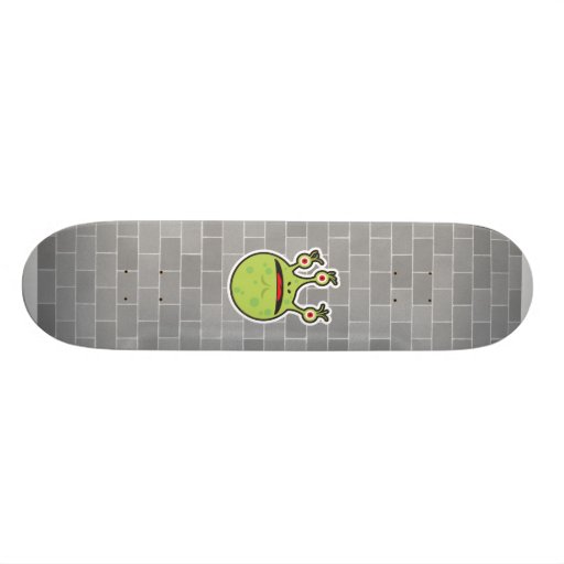 funny green monster skateboard deck