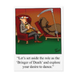 Funny Grim Reaper Dance Cartoon Postcard