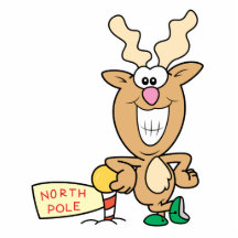 Funny Grinning Reindeer at North Pole Photo Sculpture