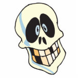 funny grinning skeleton skull photo sculptures