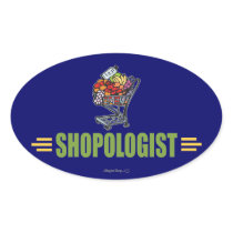 Funny Grocery Shopping Oval Sticker
