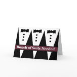 FUNNY Groomsman Invite with Three Tuxes Card
