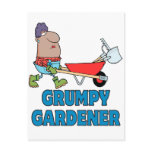 funny grumpy gardener african american lady postcard