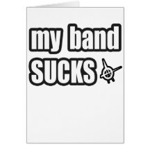 Funny guys girls Punk rock music band humour Greeting Card