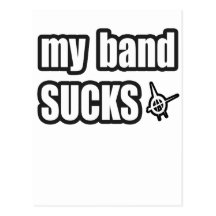 Funny guys girls Punk rock music band humour Postcards