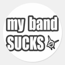 Funny guys girls Punk rock music band humour Round Sticker