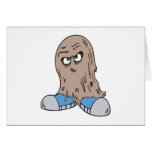 funny hair monster with shoes cards