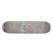 funny hair monster with shoes skateboard deck