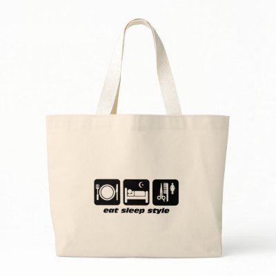 Funny hair stylist bags by eatsleepboutique