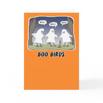 Funny Halloween card: Boo Birds