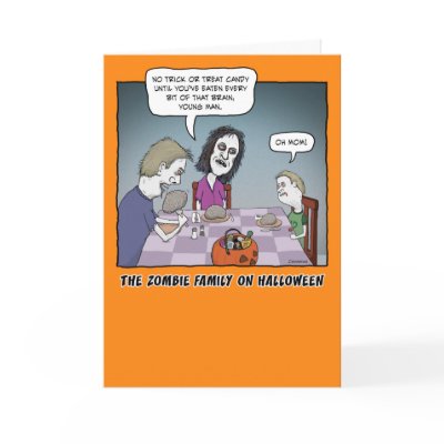 Funny Halloween card: Zombie Family by chuckink