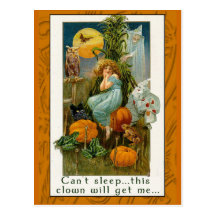 Funny Halloween Clown Card Post Cards