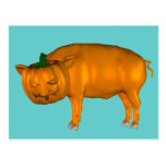 Funny Halloween Pig Postcard