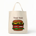 Funny Hamburger  Grocery Tote Bag