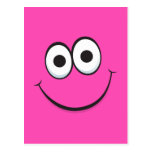 Funny happy cartoon face postcard