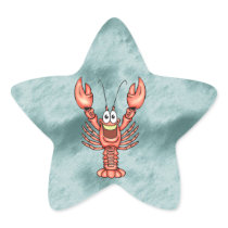 Funny Happy Lobster Star Stickers