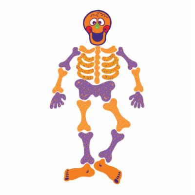 funny happy skeleton cut out by halloweenie