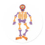 funny happy skeleton round stickers