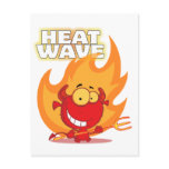funny heat wave devil cartoon post cards