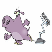 funny hippo mad at scale dieting humour photo cut outs
