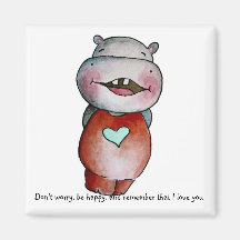 Funny Hippo Magnet