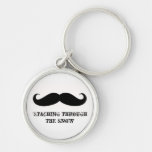 Funny hipster moustache holiday xmas moustaches key chains