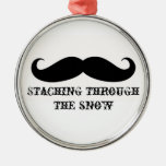 Funny hipster moustache holiday xmas moustaches ornaments