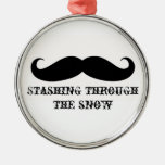 Funny hipster moustache holiday xmas moustaches christmas tree ornament